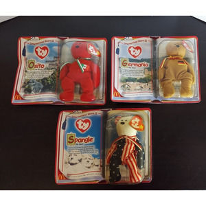 TY Beanie Babies McDonald's International Bears II Spangle Osito Germania